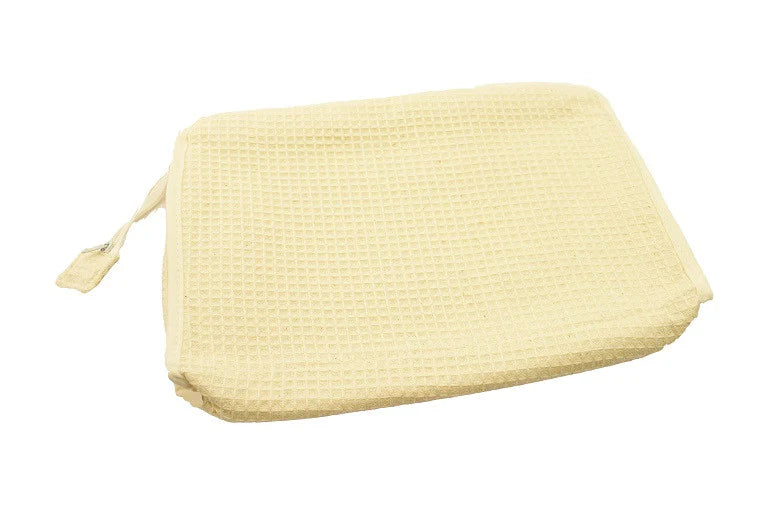 MARTINA COLLECTION COSMETIC BAG, COTTON, LARGE, WHITE & BEIGE
