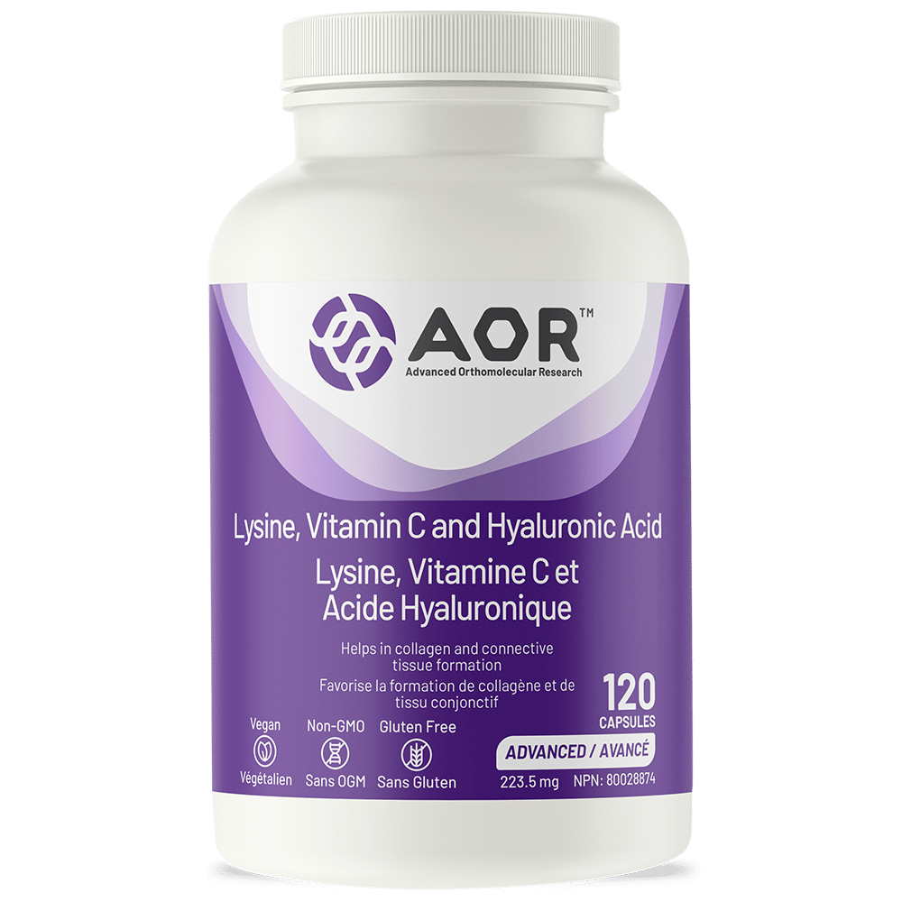 AOR Lysine, Vitamin C and Hyaluronic Acid 120 caps