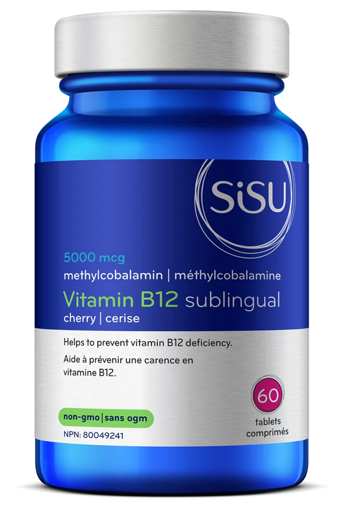 SISU - B12 5,000 mcg methylcobalamin, sublingual, Cherry - 60 tabs