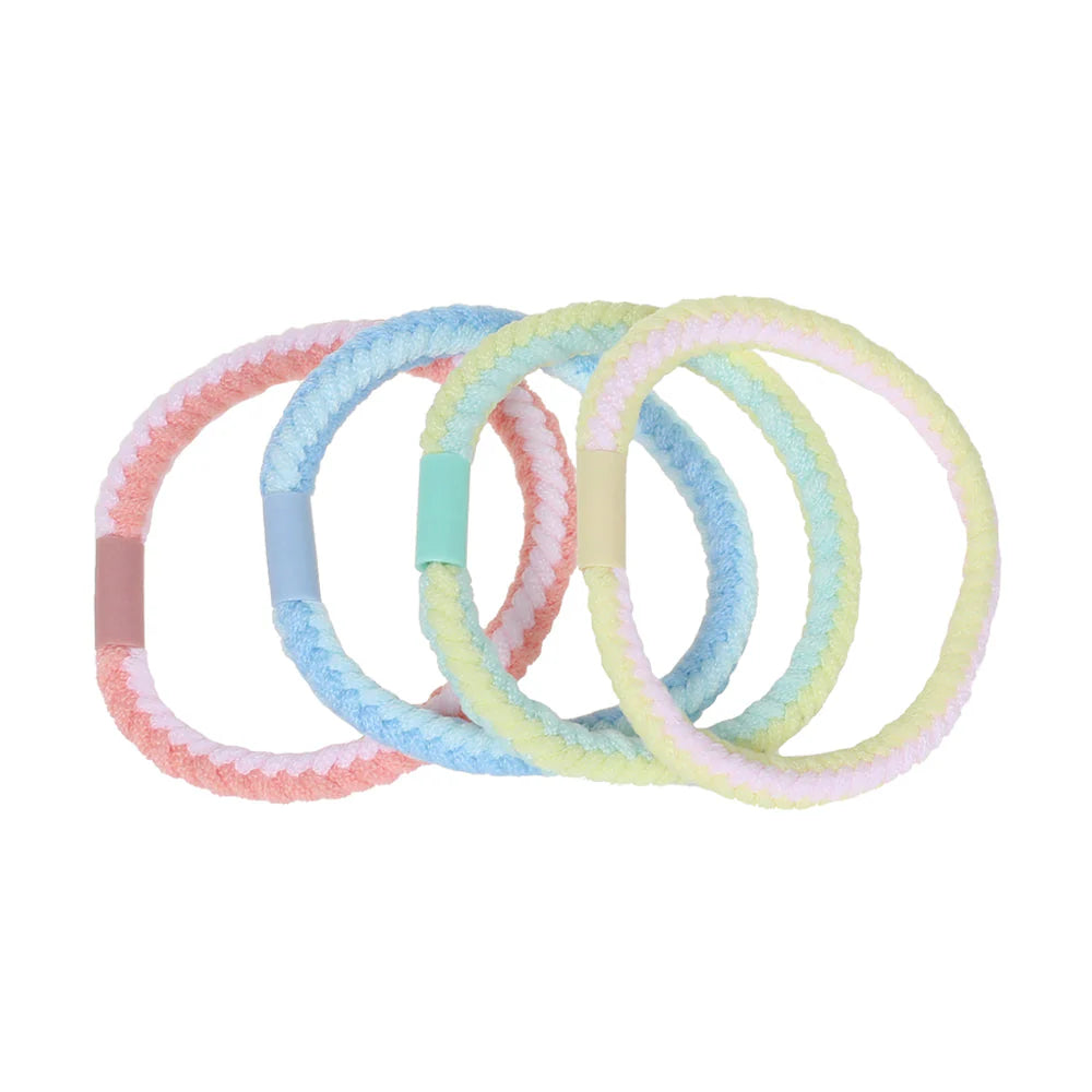 BASICARE KNITTED PONYTAILERS, PINK / GREY/ WHITE, 4PK