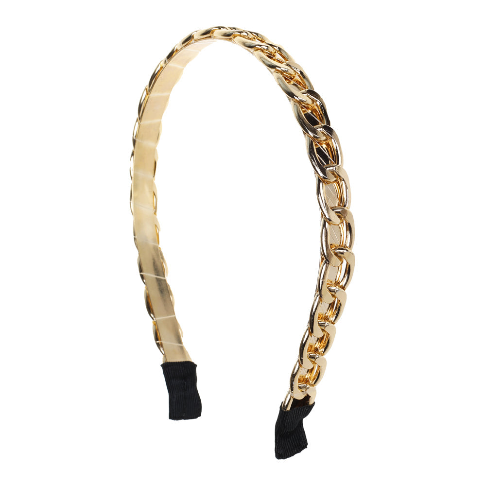 BASICARE HAIR BANDEAU, GOLD, CHAIN