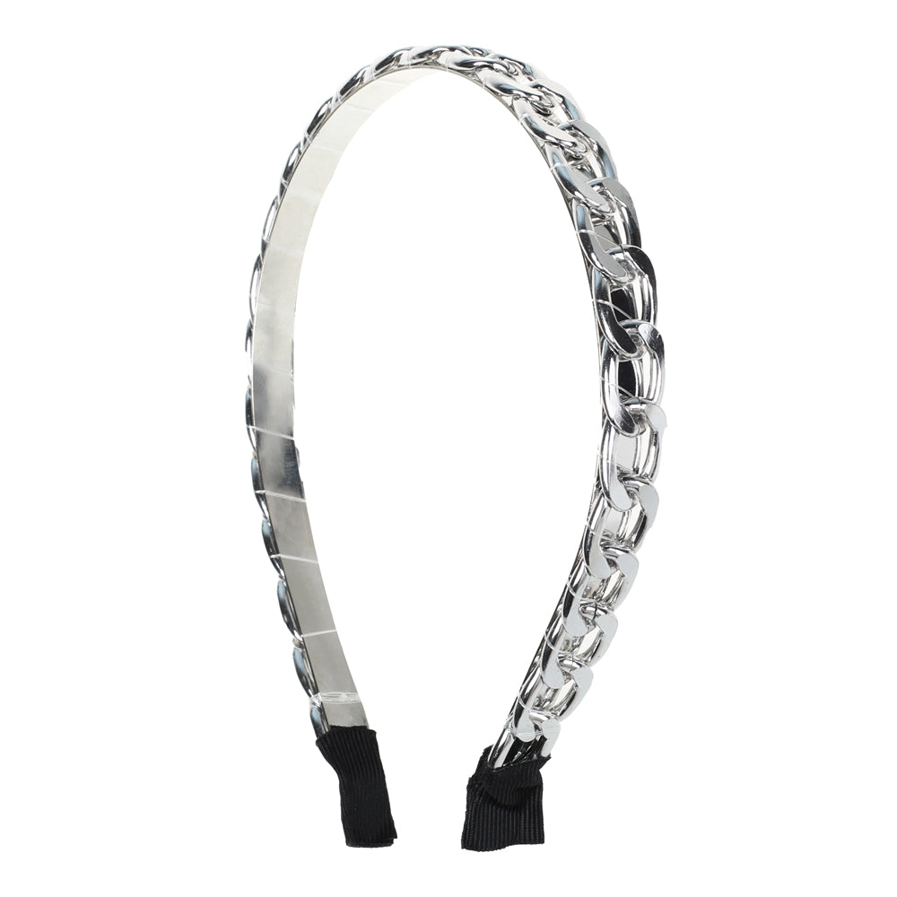 BASICARE HAIR BANDEAU, SILVER, CHAIN