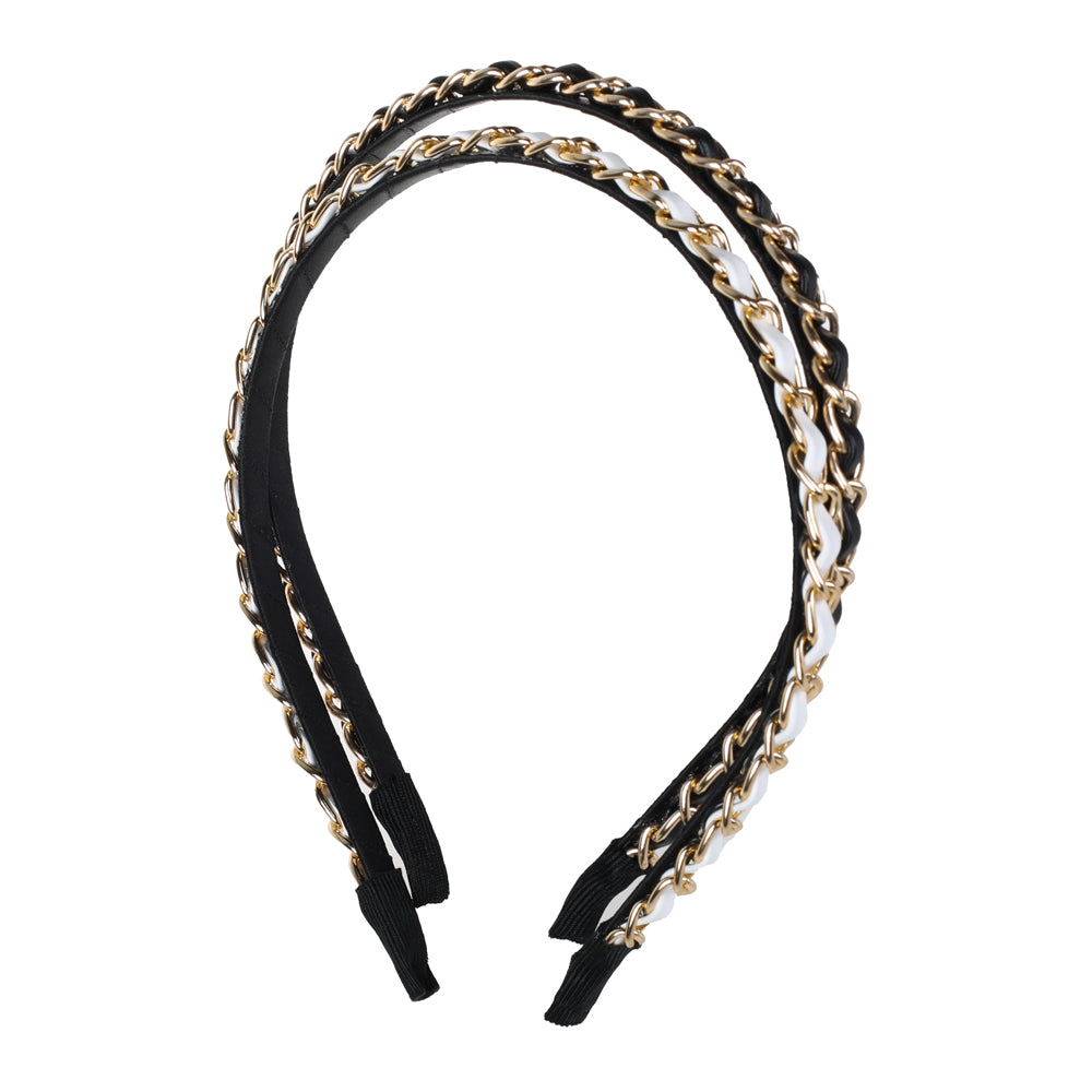 BASICARE BANDEAU, BLACK/WHITE, CHAIN 2PK