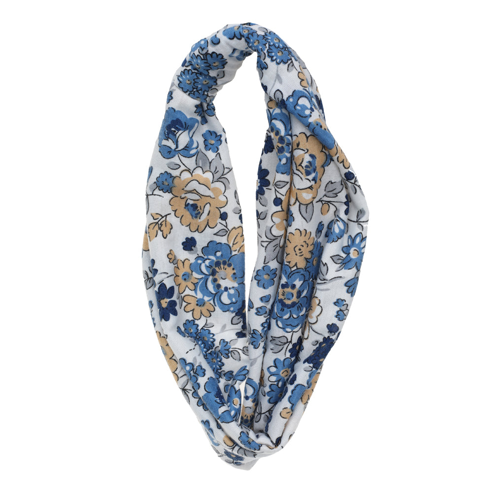 BASICARE HEADBAND, BLUE, FLOWERS