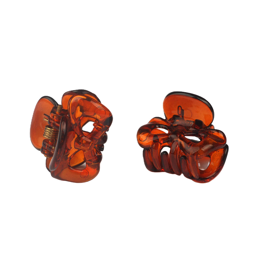 BASICARE CLAW CLIP, MINI, BOW, BROWN