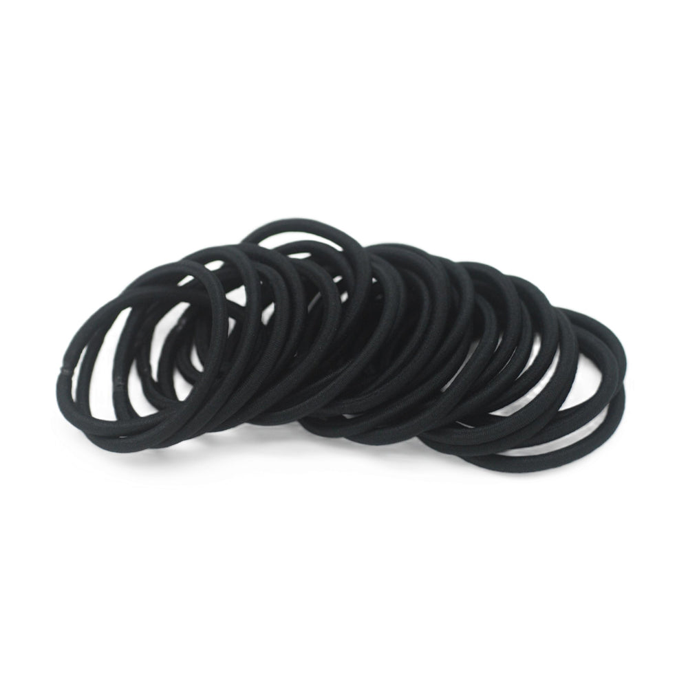 BASICARE SNAG FREE ELASTICS, BLACK (24)