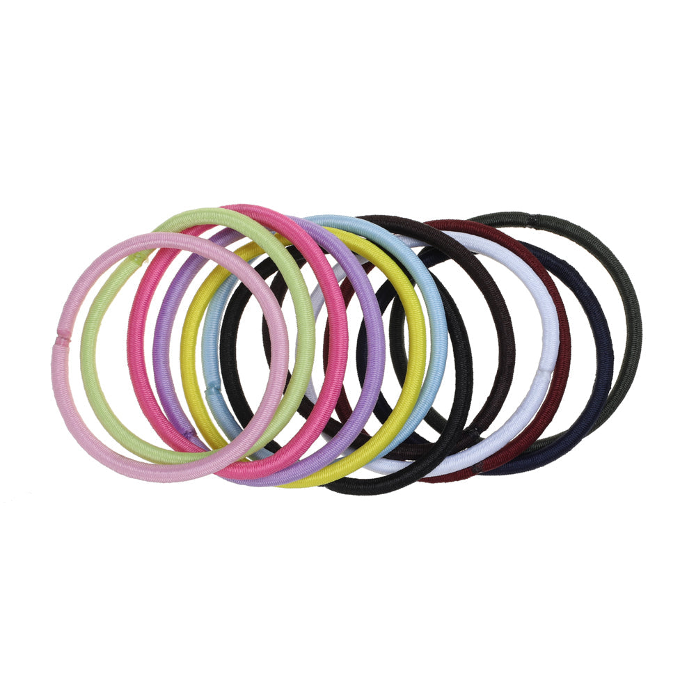 BASICARE SNAG FREE ELASTICS, ASSORTED COLOURS 12PK
