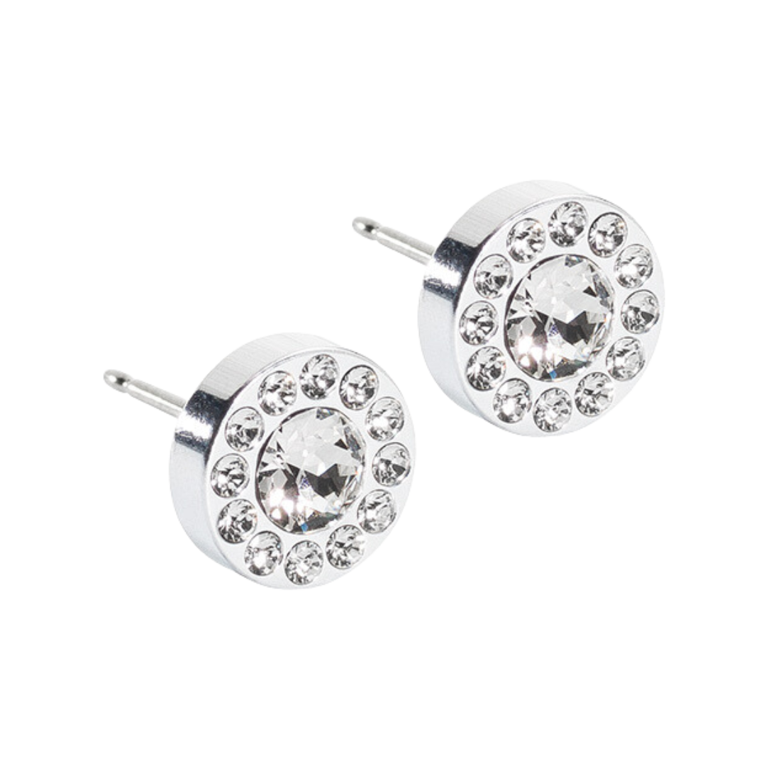 Blomdahl Earrings Silver Brilliance Halo Crystal Stud Earrings - 8mm
