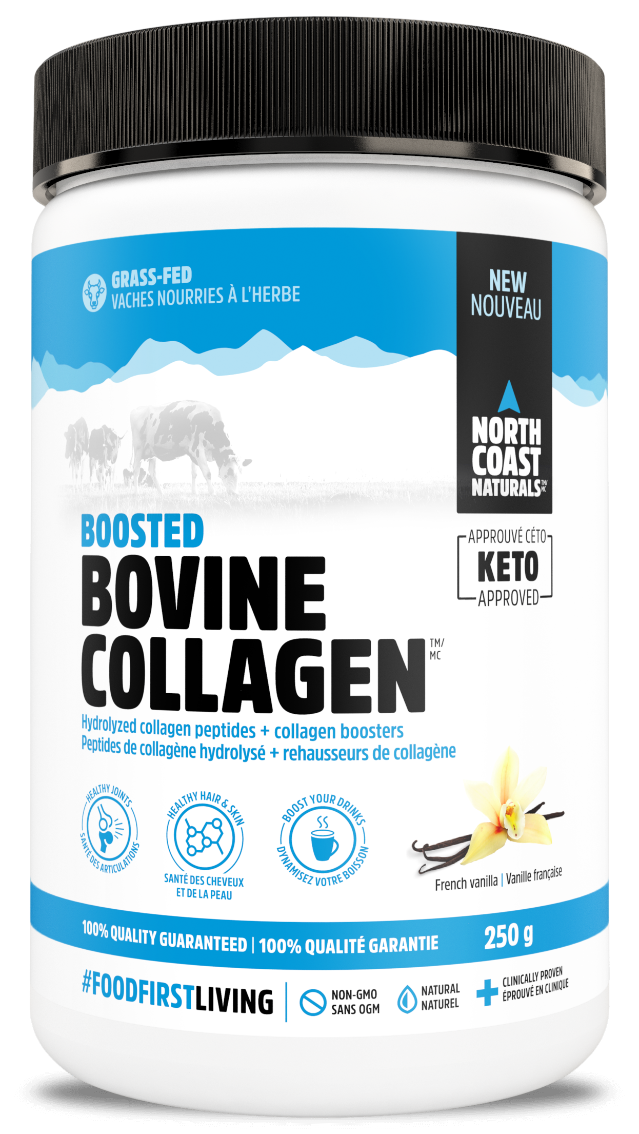 North Coast Naturals BOOSTED BOVINE COLLAGEN™ Size French Vanilla 250 g