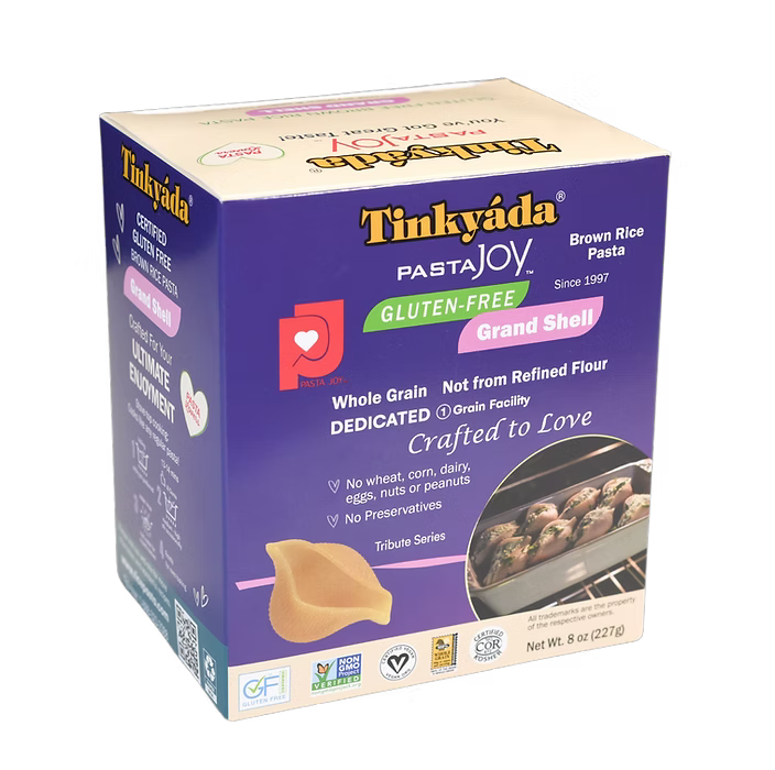 TINKYADA RICE PASTAS - Grand Shells, Brown Rice 227g