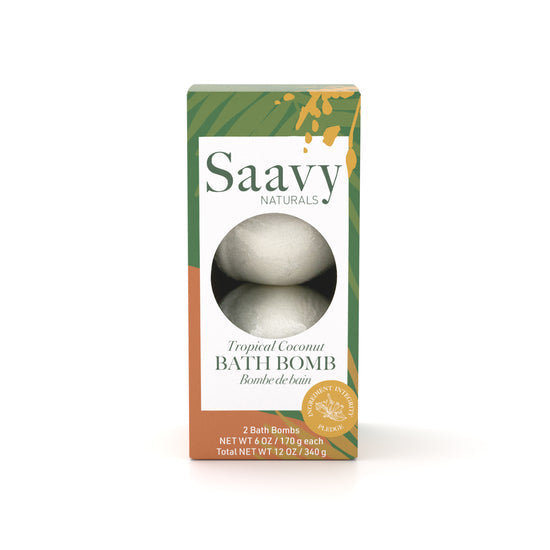SAAVY NATURALS Tropical Coconut BathBomb(2pk)340g