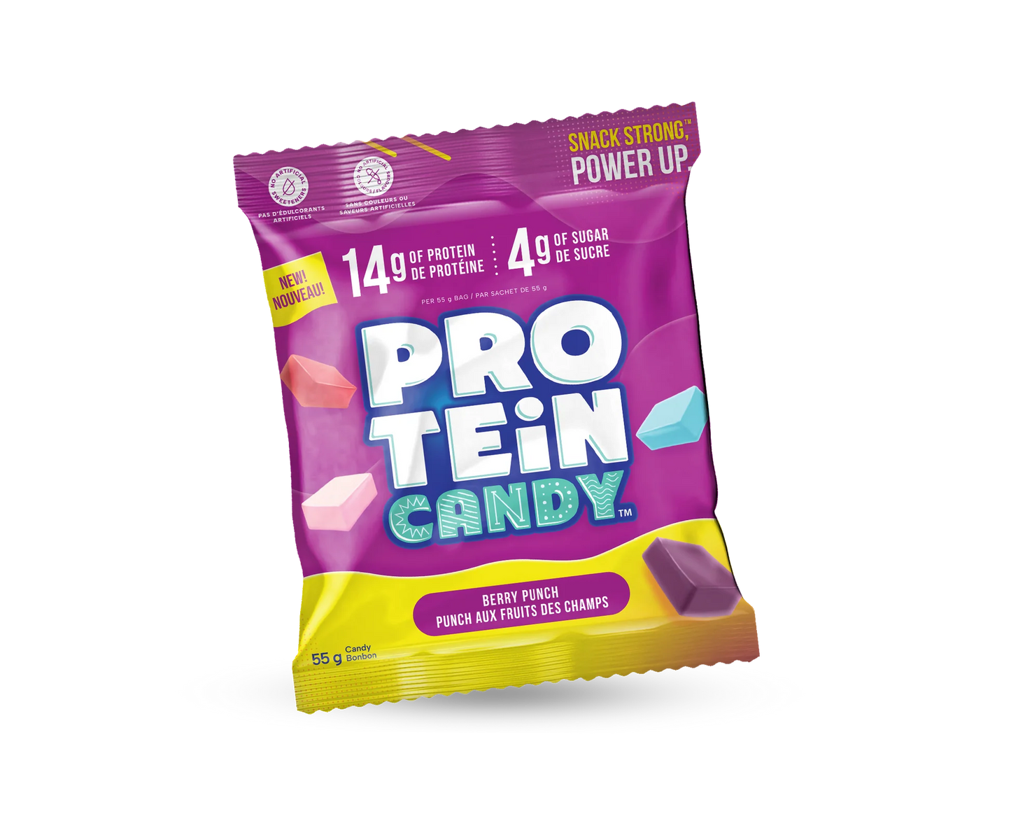 Protein Candy Protein Candy Flavour: Berry Punch
Container Size: 55 g Pack of 12