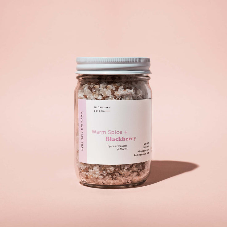 Midnight Paloma - Grapefruit + Mandarin Detoxifying Bath Soak 12oz - Warm Spice + Blackberry Bath Soak 12oz