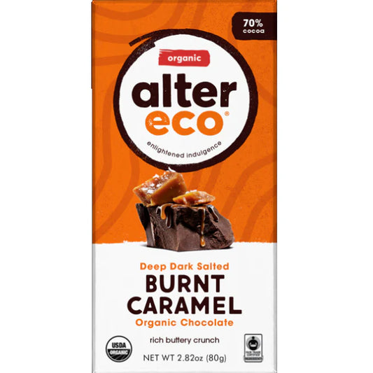 Alter Eco Organic Chocolate Dark Burnt Caramel 80G