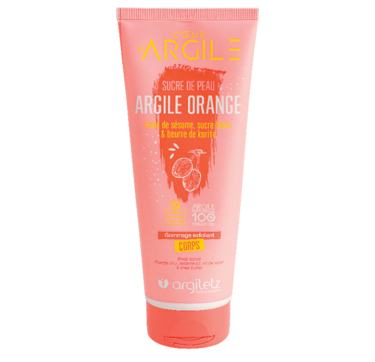 Argiletz - Exfoliating Body Scrub - ORANGE Clay - 200 ml