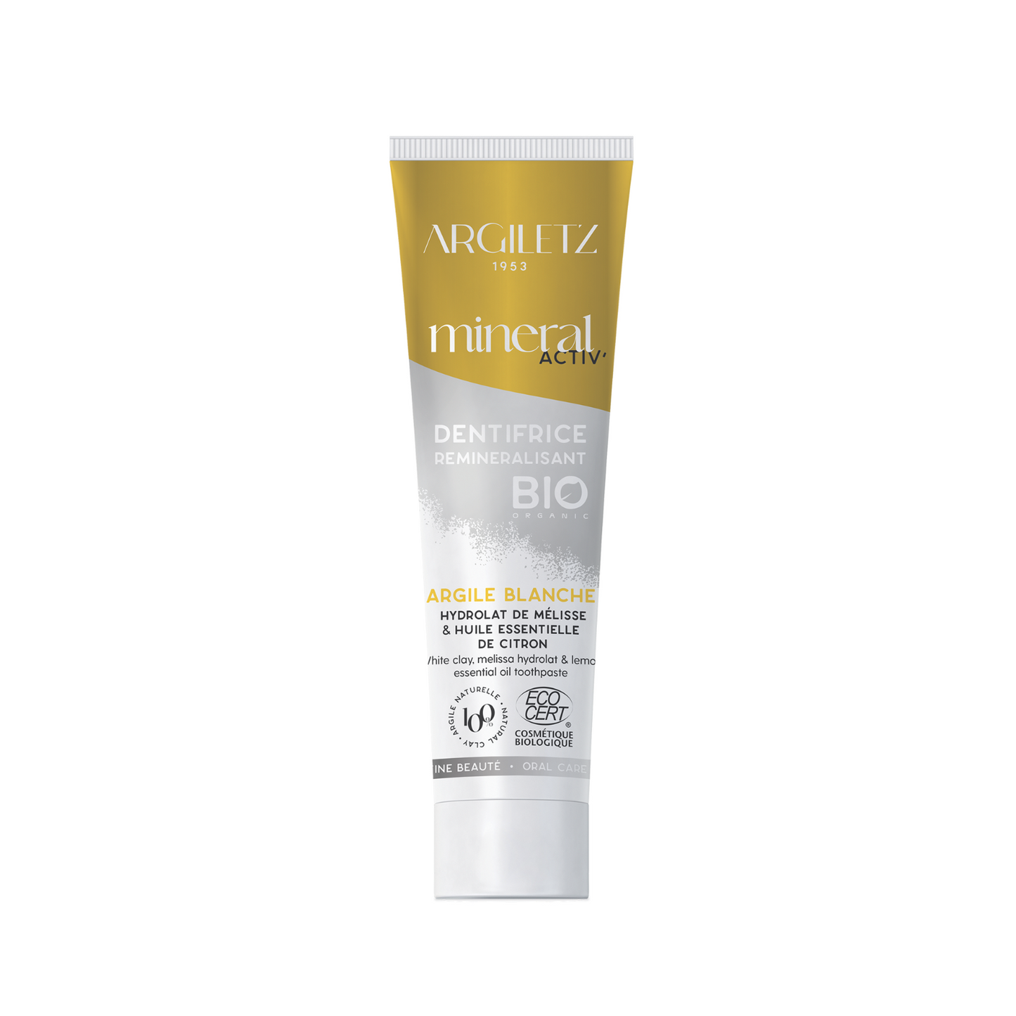 Argiletz - WHITE Clay, Melissa & Lemon EO Toothpaste - 75 ml