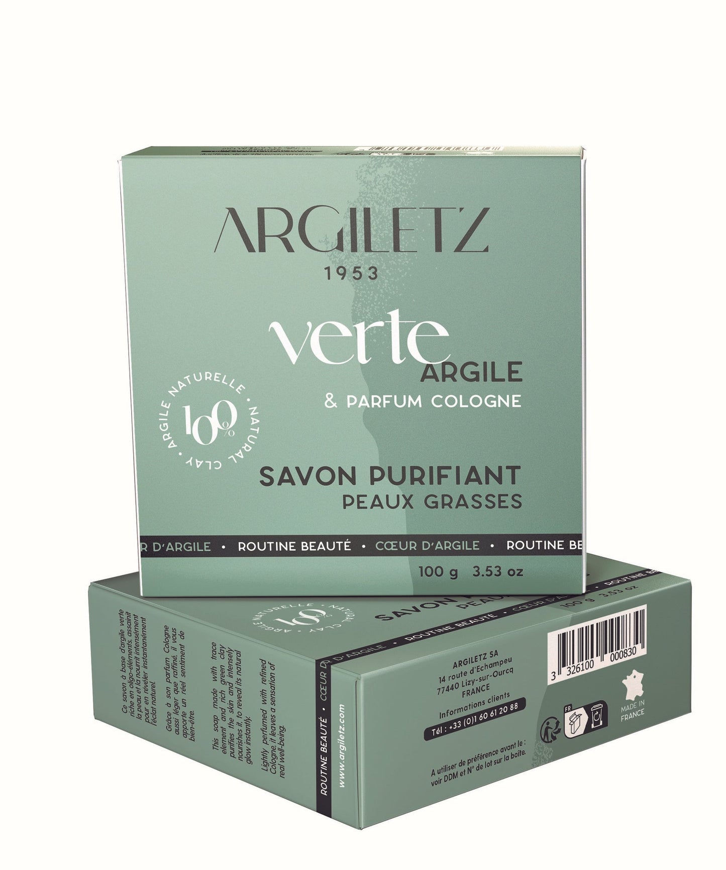 Argiletz - GREEN Clay Soap & Cologne Fragrance - 100 g