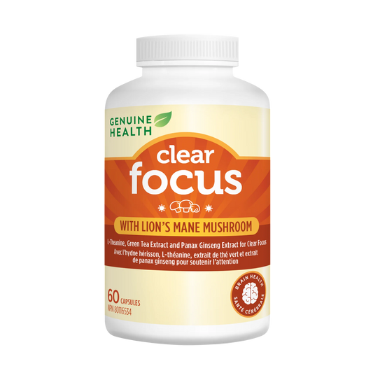 Genuin Health   clear focus with lion's mane mushroom, 60 capsules