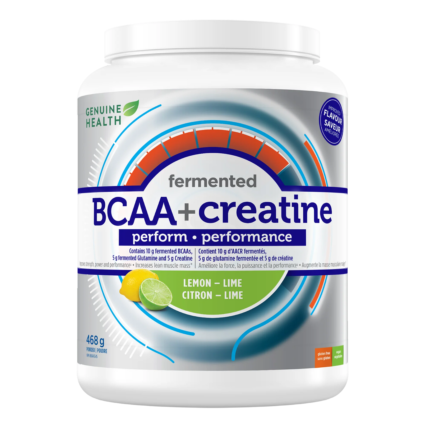 Genuin Health   fermented BCAA+ creatine lemon-lime, 20 servings