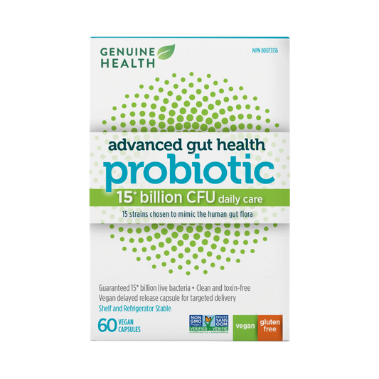 Genuin Health   advanced gut health probiotic 15 billion, 60 capsules