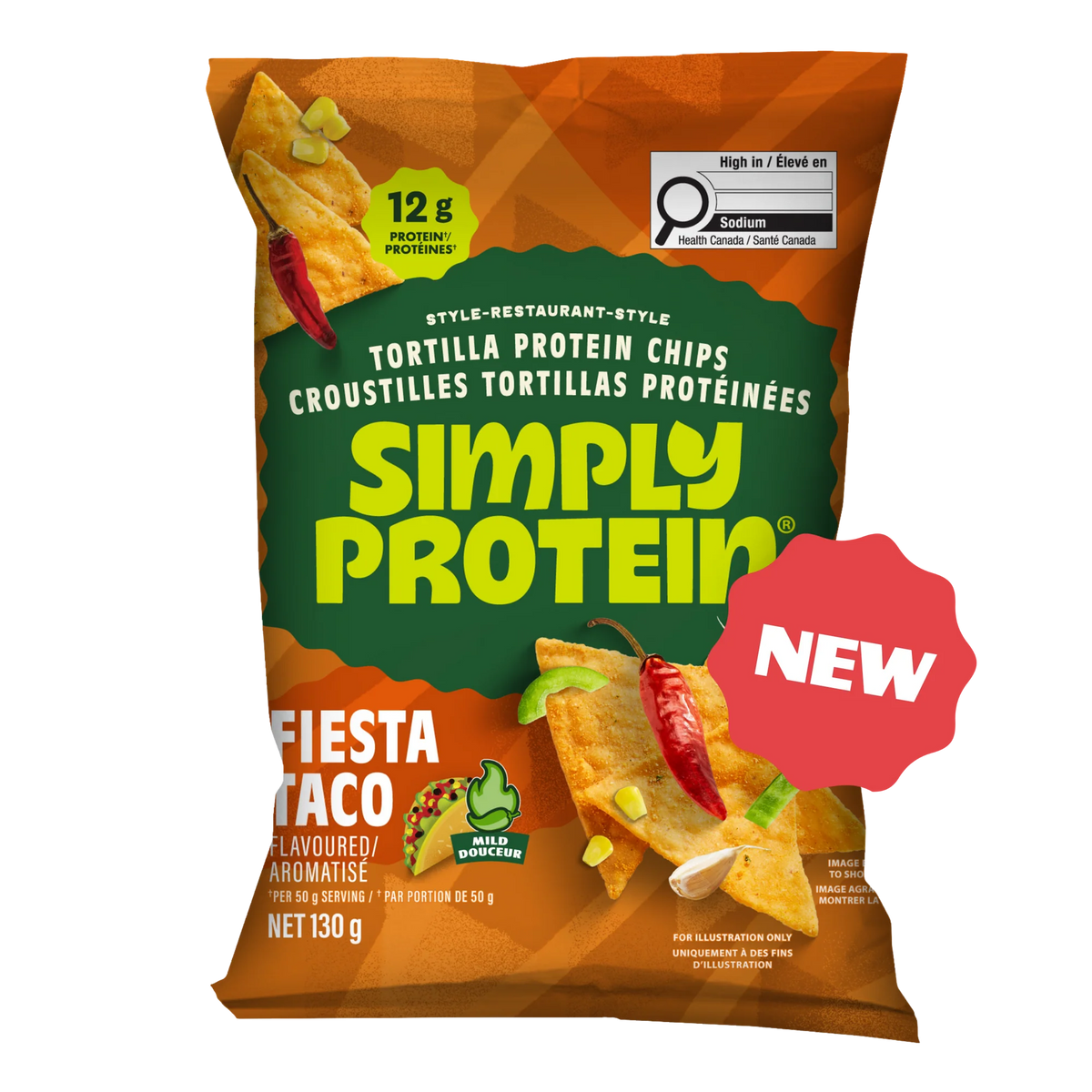 SimplyProtein - Tortilla Protein Chips Fiesta Taco - 10 x 130g
