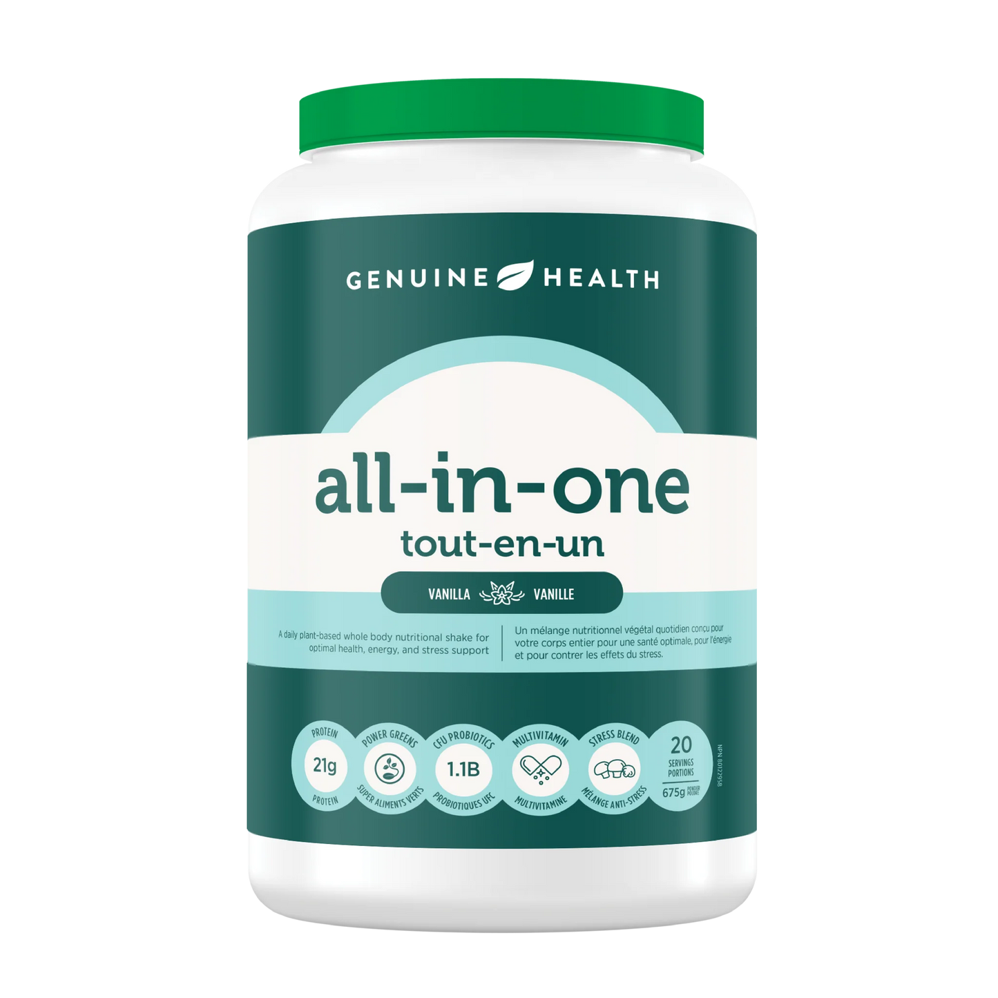 Genuin Health all-in-one vanilla, 20 servings