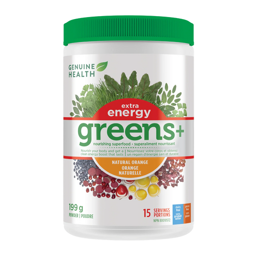 Genuin Health   greens+ extra energy orange, 15 servings