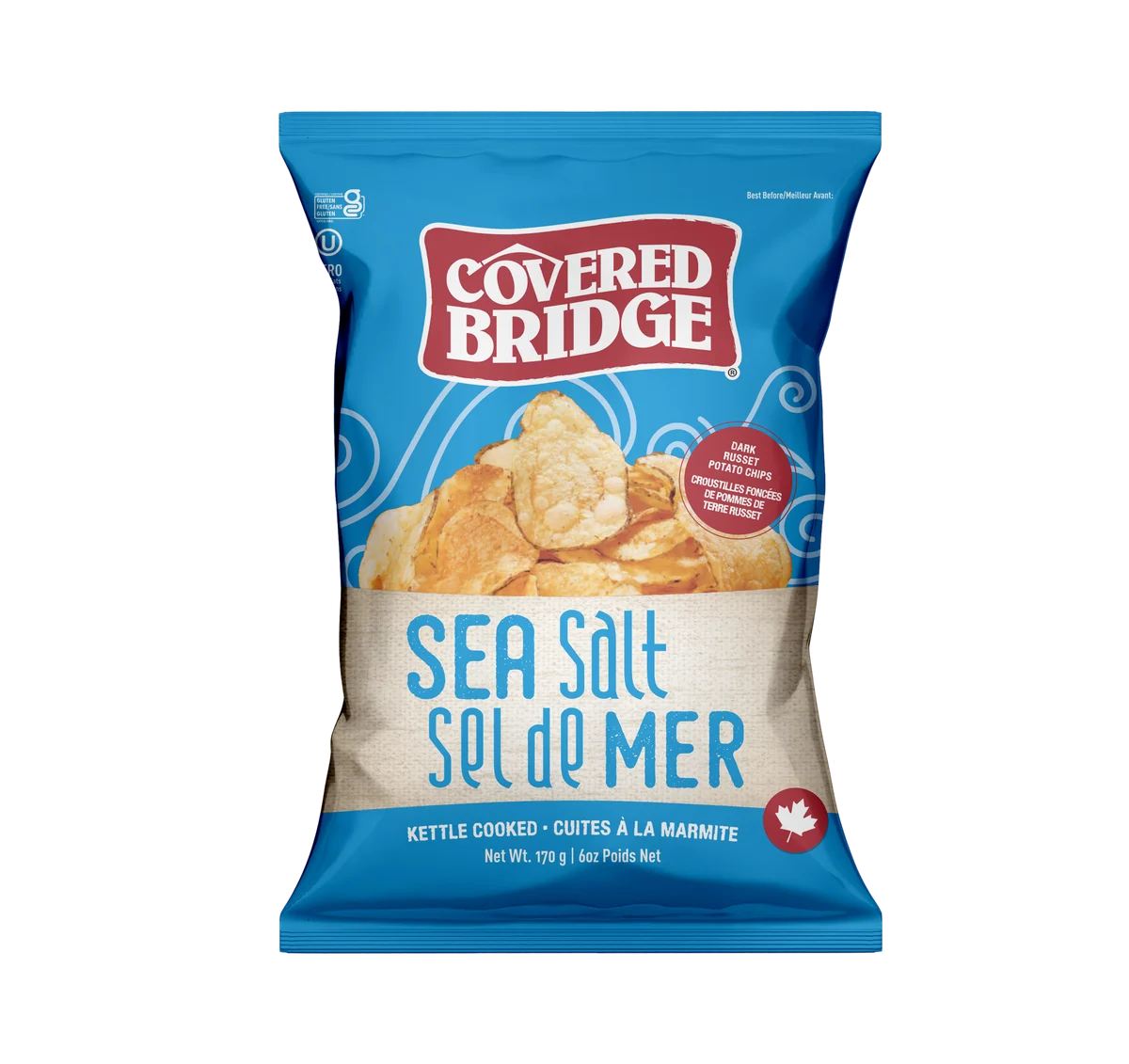 Covered Bridge Potato Chips - Sea Salt - 12 x 170g