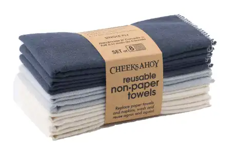 Cheeks Ahoy Pre-Rolled Reusable Non-Paper Towels/Jewel/8pk