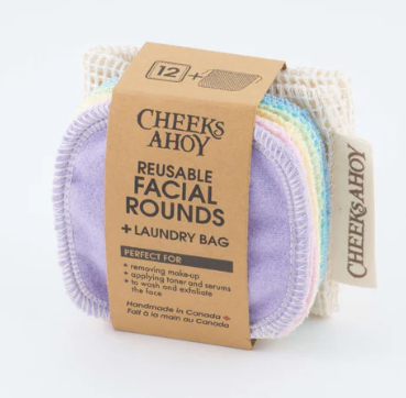 Cheeks Ahoy Facial Rounds/12pk/Pastels + Laundry Bag