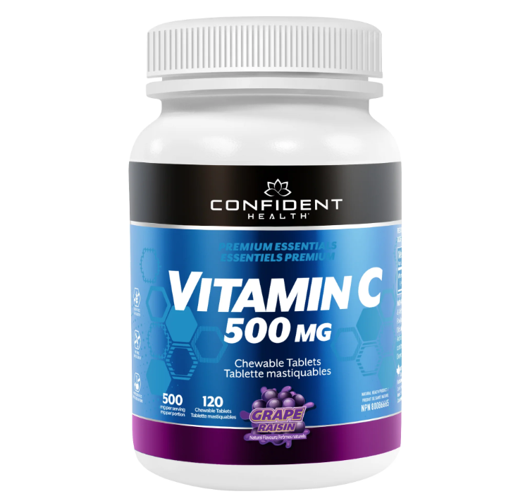 CONFIDENT health - Vitamin C Grape Chewable 500mg | 120 count
