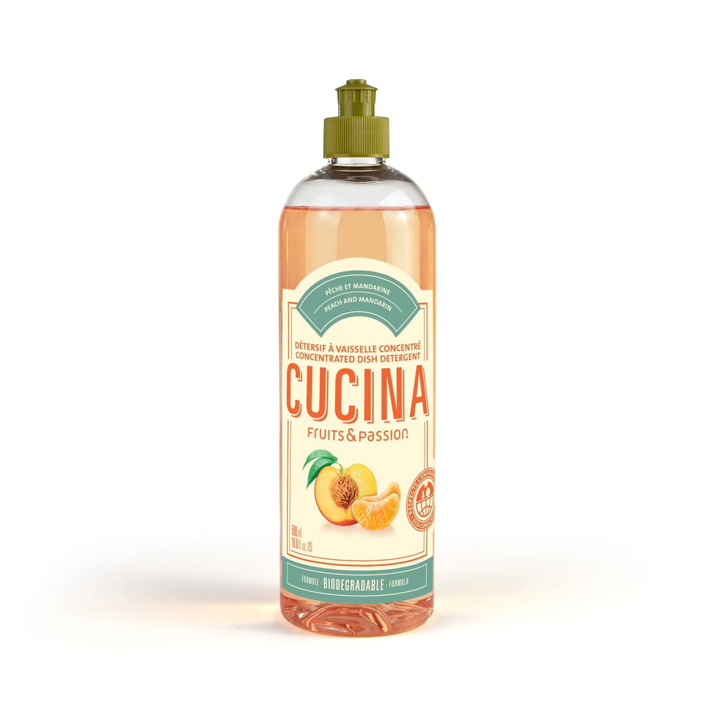 FRUITS & PASSION CUCINA DISH DET PEACH & MANDARIN 500ML pack of 6