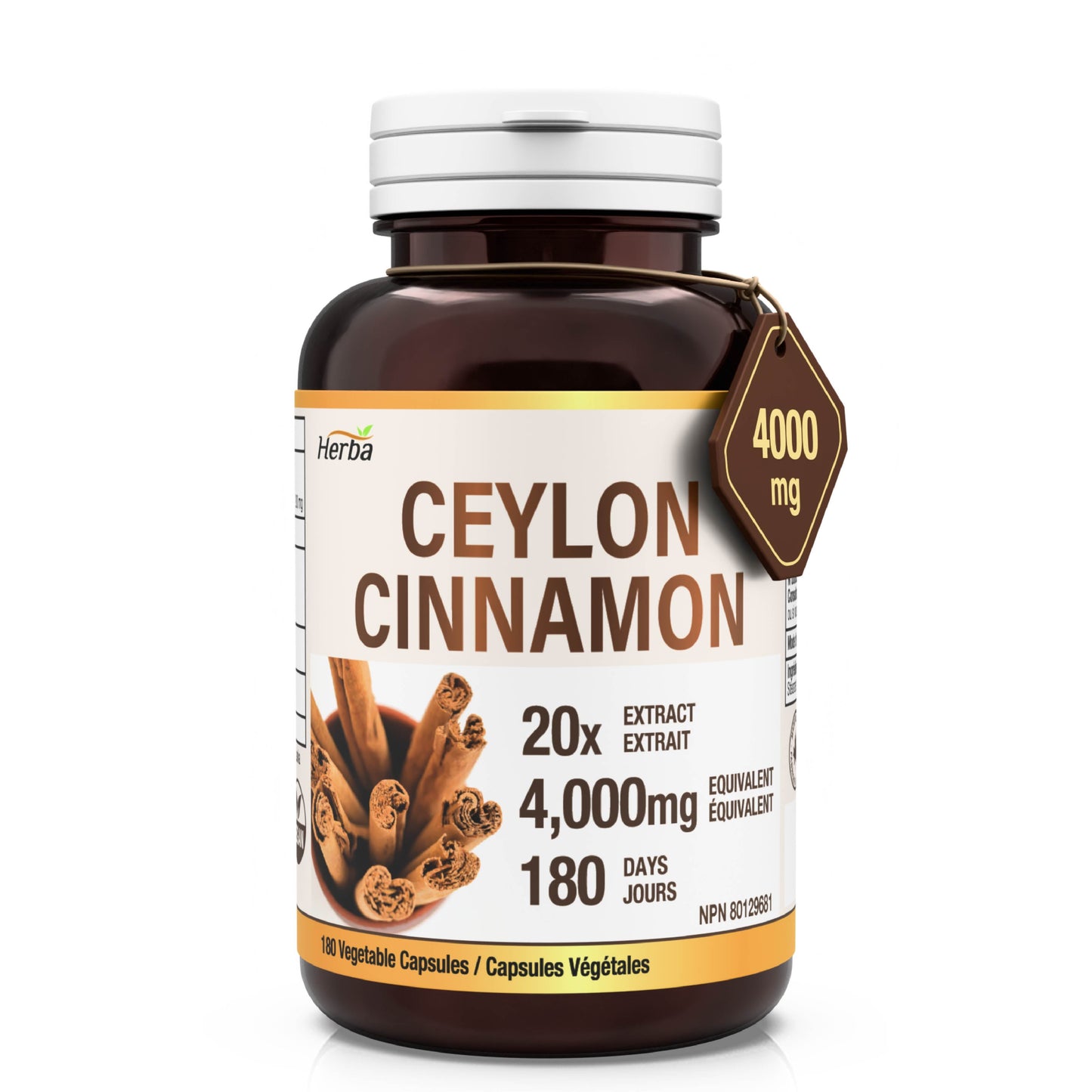 Herba Ceylon Cinnamon 200mg - 180 Capsules