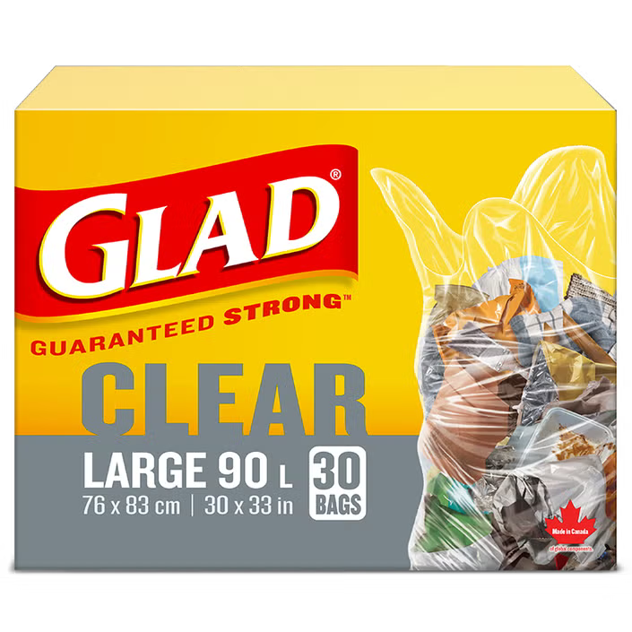 GLAD BAG CLEAR LG 30