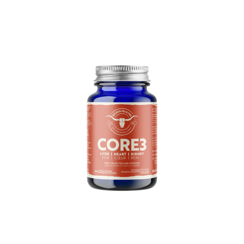 Core3 33% Liver 33% Heart 33% Kidney - Higher Healths 180 Capsules