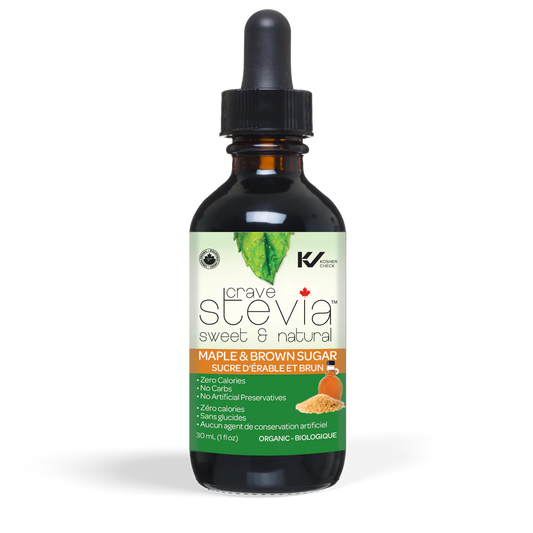 CRAVE STEVIA   Maple & Brown Sugar Liquid Drops Stevia 30ml