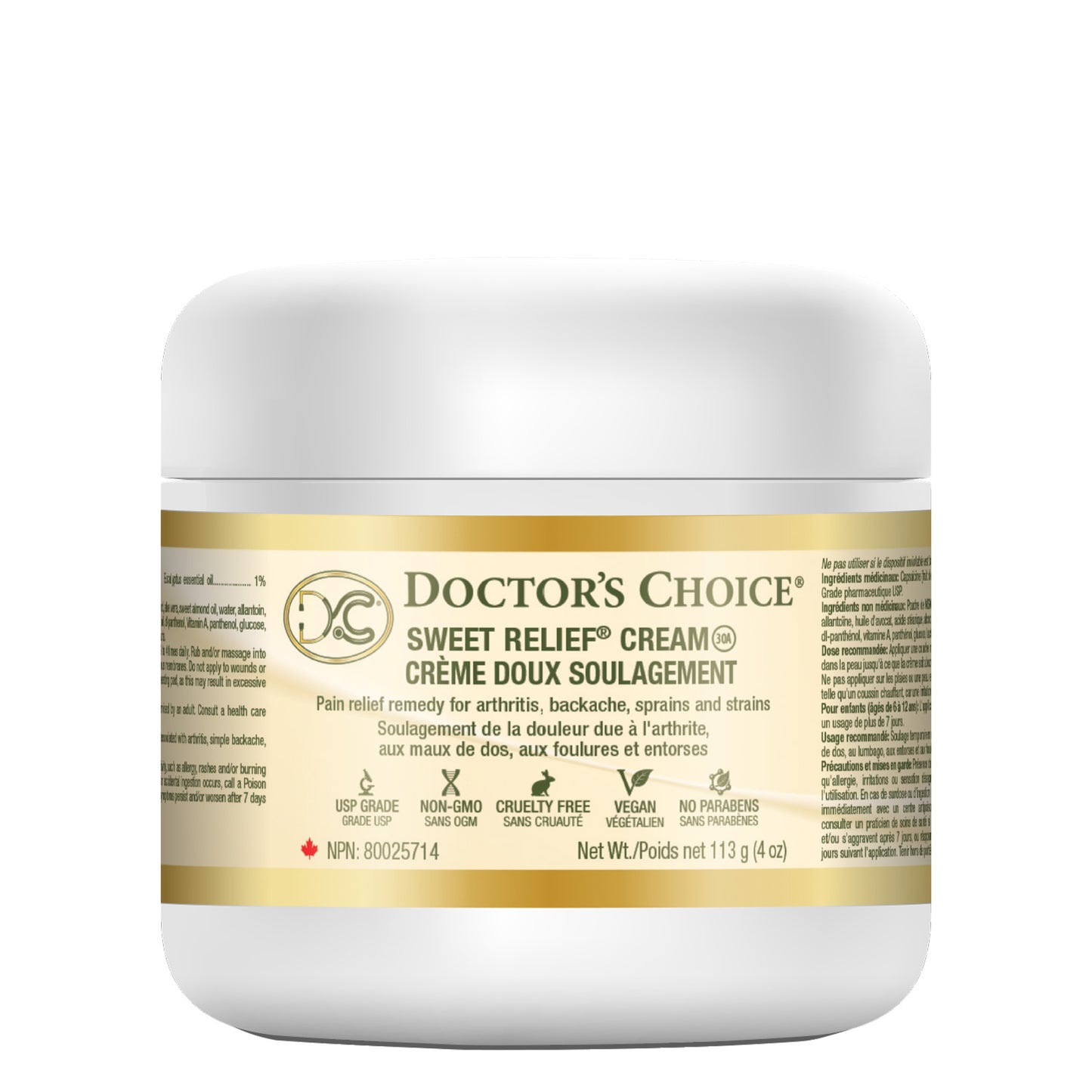 DR. CHOICE   Sweet Relief MSM Cream 113g