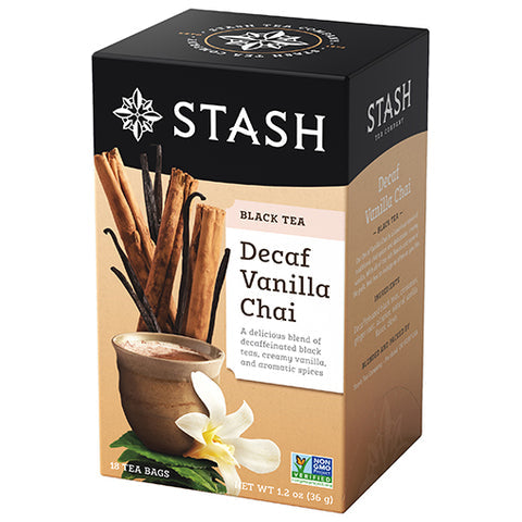 STASH TEA Premium Decaffeinated Tea Blends STASH TEA Premium Decaffeinated Tea Blends Decaf Vanilla Chai Tea 18bg