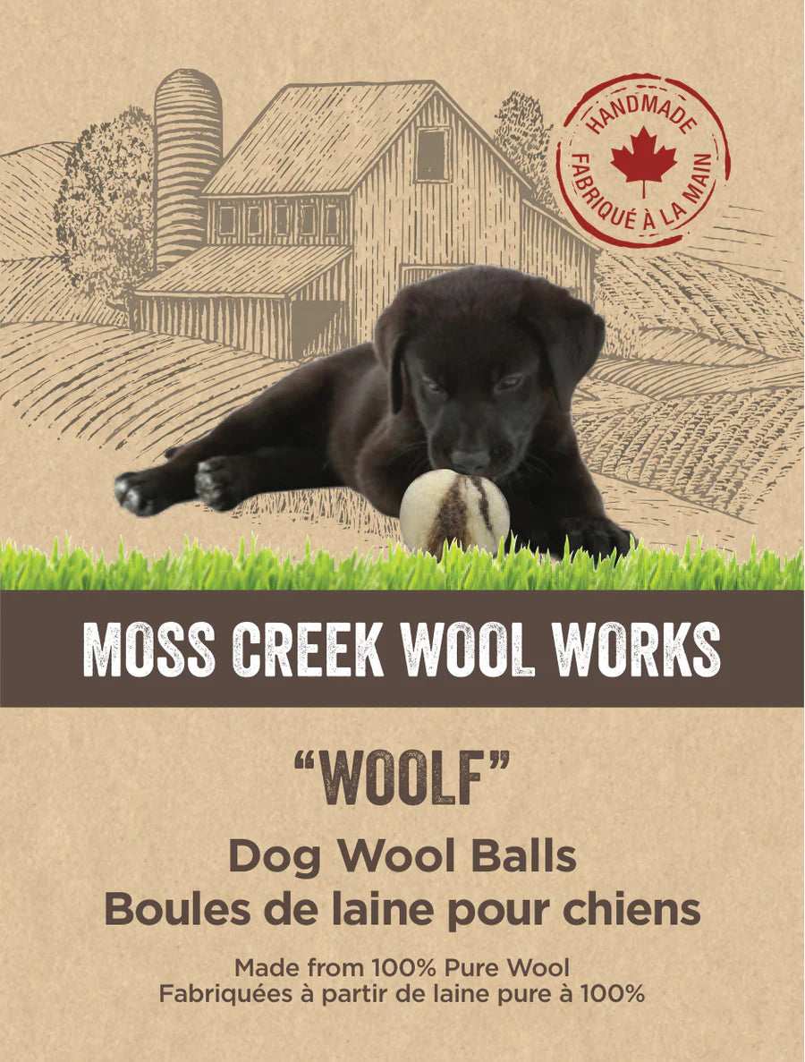MOSS CREEK WOOL WORKS Woolf Balls for Dogs 2pk