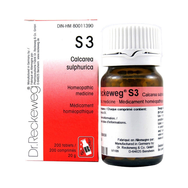 Dr. Reckeweg - S3 - Calcarea sulph  3X - 200 tablets/comprimés - 20 g