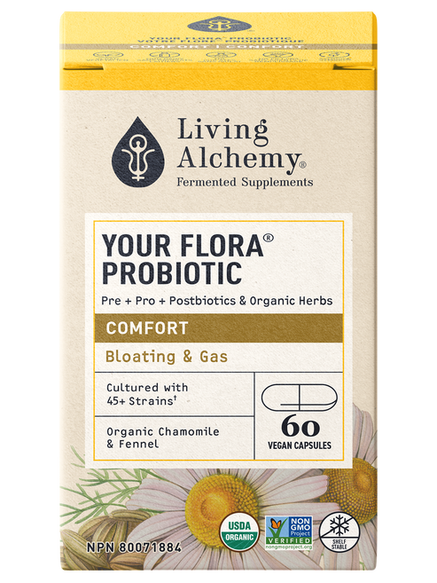 Living Alchemy Your Flora Probiotics COMFORT: Gas & Bloating 60caps