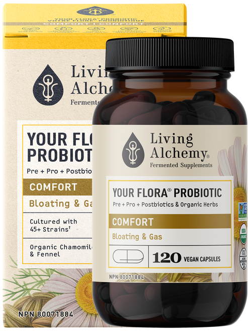 Living Alchemy Your Flora Probiotics COMFORT: Gas & Bloating 120caps
