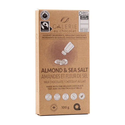 GALERIE AU CHOCOLATE - Almond & Sea Salt  Milk Chocolate   100g