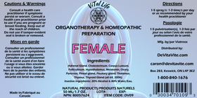 Vital Life - Fem+ (FEMALE) - 50ml