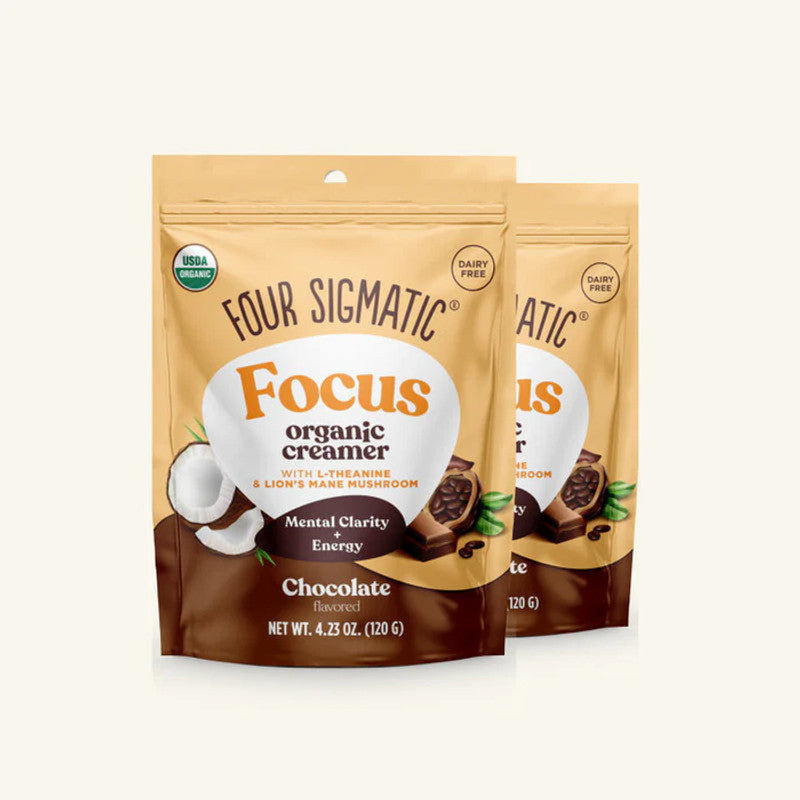 FOUR SIGMATIC Focus Organic Creamer with L-Theanine & Lion's Mane Mushroom - Chocolate 120 g / 4.23 oz.