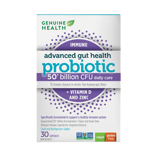 Genuin Health   advanced gut health immune + vitamin D & Zinc, 50 Billion, 30 capsules