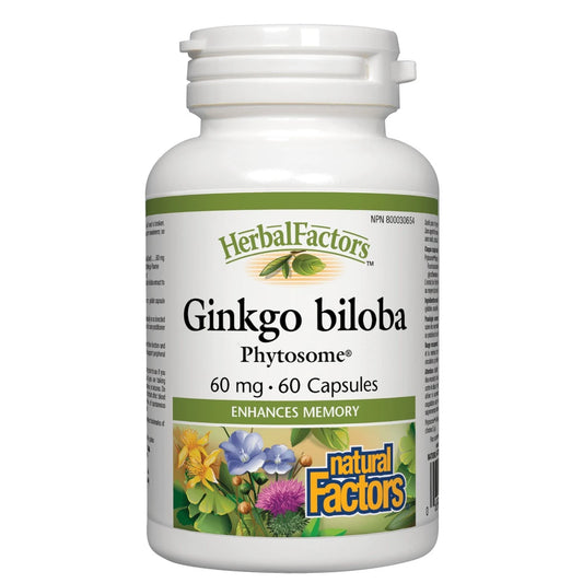 Natural Factors   Ginkgo biloba Phytosome 60 mg, HerbalFactors®   60 capscaps