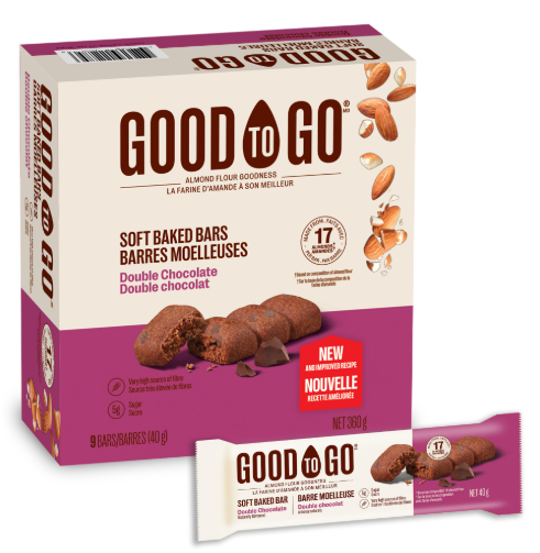 GOOD TO GO  -  DOUBLE  CHOCOLATE  SOFT  BAKED  BARS     ( 9 X 40G )
