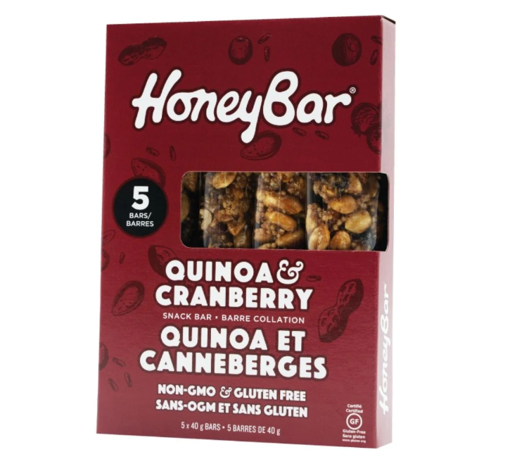 Honey Bar Quinoa & Cranberry Snack bar - 5 x 40g bars