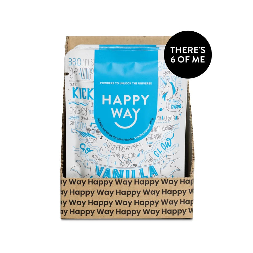 Happy Way - Vanilla Whey Protein Powder 6x60g - 6 x 60g